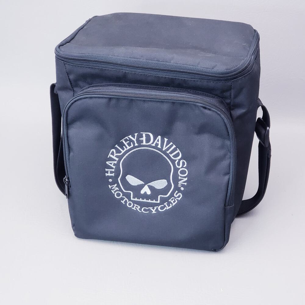 Harley Davidson Willie G Skull Renegade Tote Cooler Black Embroidered 10" X 9"